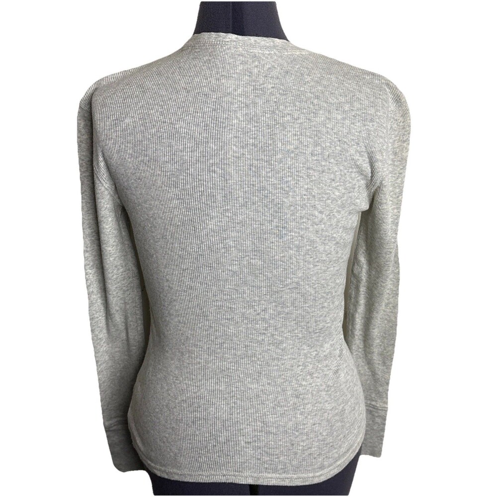 Vtg Y2K The Limited Henley Top Size S Ribbed Gray Bella Swan USA Rhinestone - Picture 4 of 13